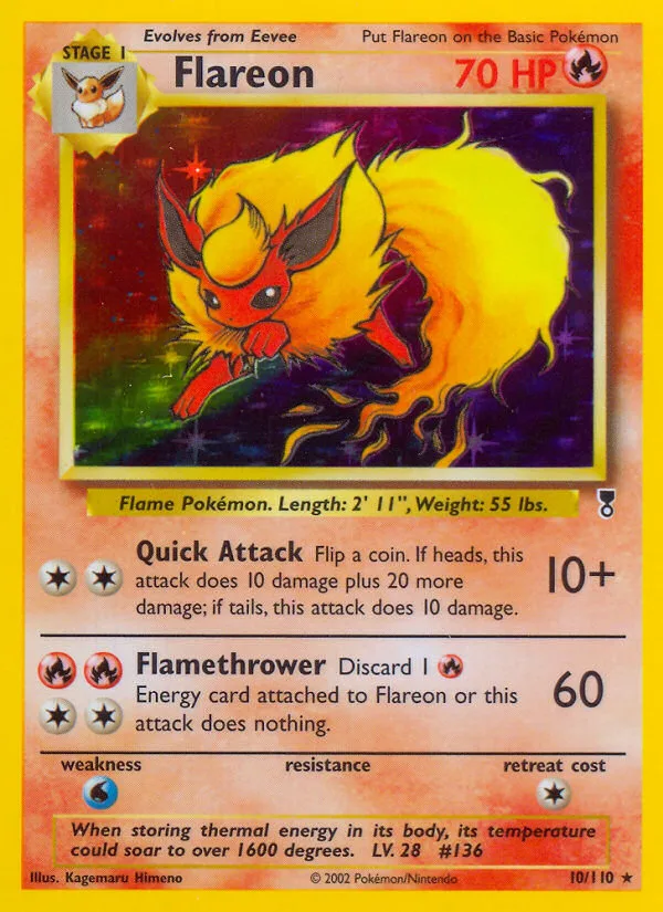 Flareon-Reverse Foil, Legendary Collection 2002 — PSA 7