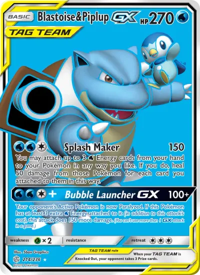 Blastoise & Piplup GX, Sun & Moon Cosmic Eclipse 2019