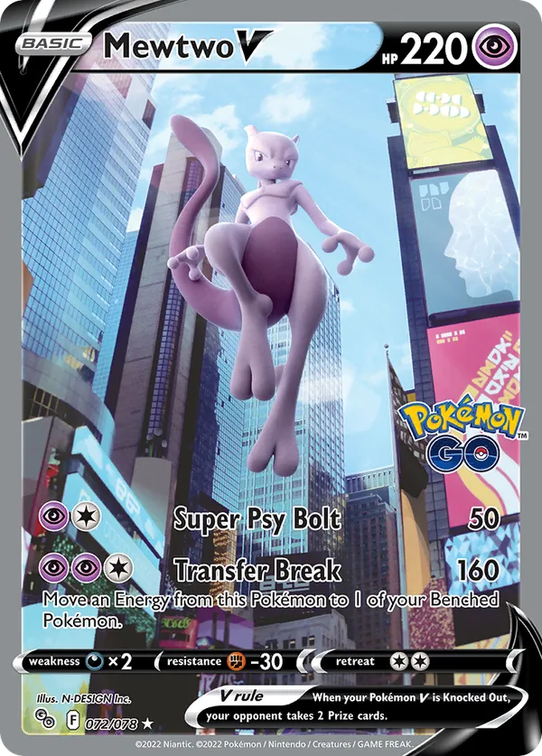 Mewtwo V, Go 2022 — PSA 8
