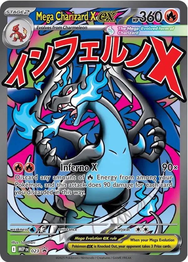 Mega Charizard X EX, Me Black Star Promo 2025 — PSA 8